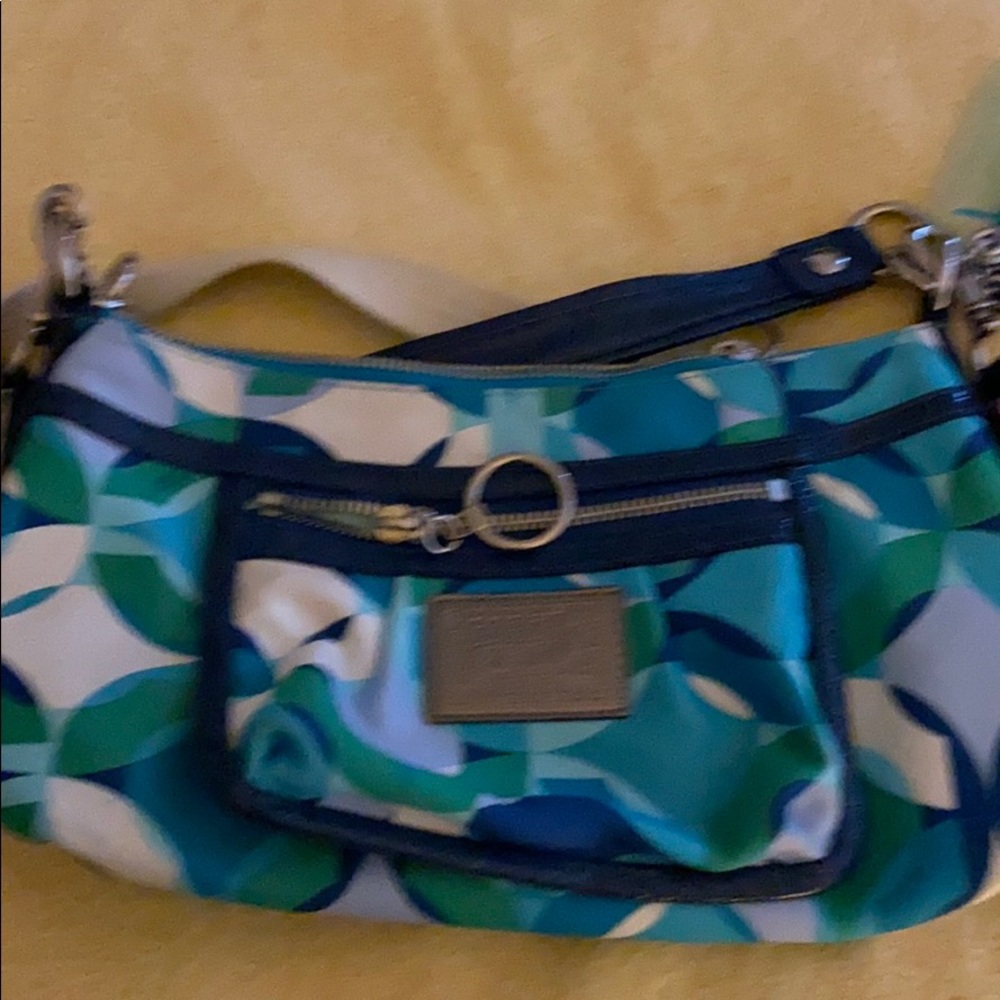 Coach multi blue purse